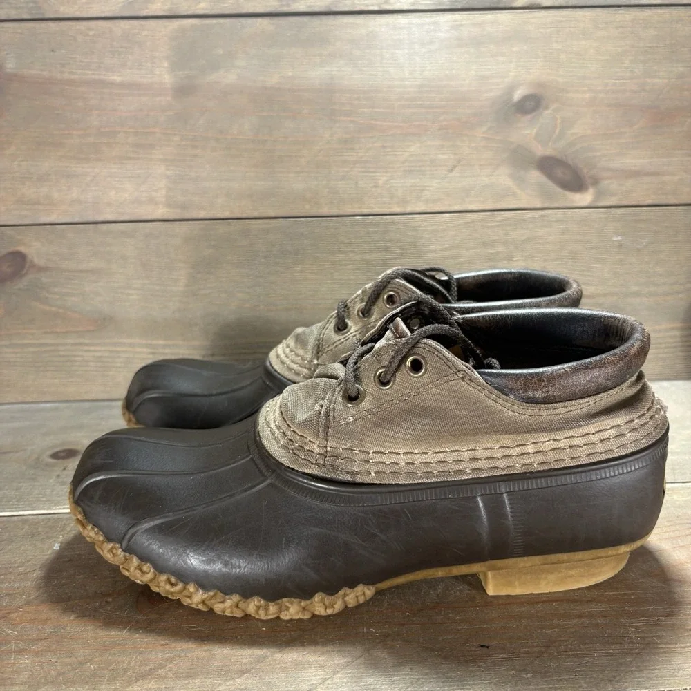 Ll bean moc boots womens size 8 shoes brown canvas waterproof snow shoes